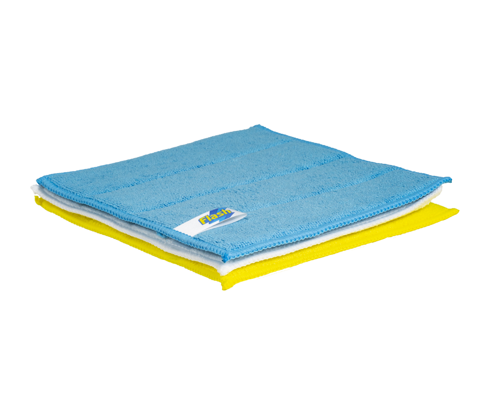 FLASH 3pk Microfibre Cleaning Pads Asstd 21.5×18.5cm | Affordable & Durable - Product Image FLASH 3pk Microfibre Cleaning Pads Asstd 21.5×18.5cm | Affordable & Durable - Product Image